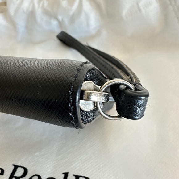 Coach Wallet‎ Wristlet Black Faux Paddle Leather 6" Zip Around - Picture 11 of 12